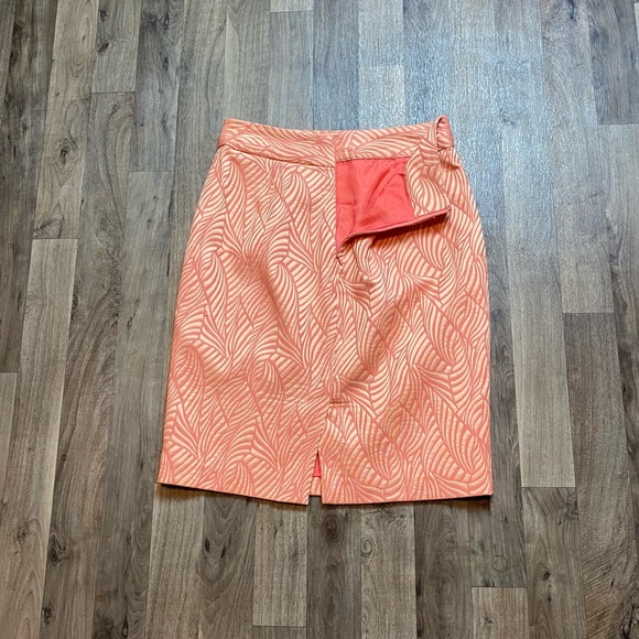 Calvin Klein Peach Geometric Textured Pencil Skirt Size 6 - Picture 4 of 7